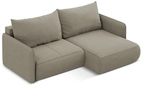 Bézs kinyitható-tárolóhelyes sarokkanapé (jobb oldali) Nanea – Makamii