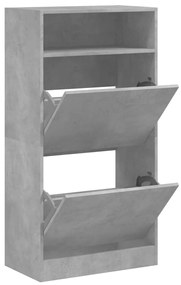 betonszürke szerelt fa cipőszekrény 60x34x116 cm