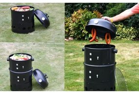 Faszénfüstölő ház 3 az 1-ben fekete