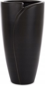 Váza fekete matt kerámia üveg dekoráció glamour