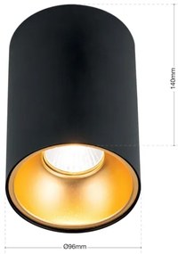 Orion - STARLIGHT irányítható spotlámpa 1xGU10/50W/230V fekete/arany