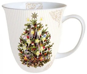 Karácsonyi feldíszített karácsonyfa porcelánbögre X-mas Tree 400ml