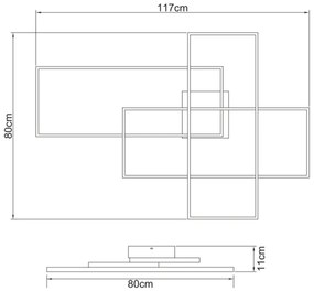 Globo 67227-100B - LED Dimmelhető mennyezeti lámpa GABRIEL LED/100W/230V + távirányító
