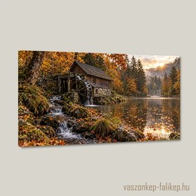 Őszi Malomfény falikép – részletgazdag nyomat 40x23 cm