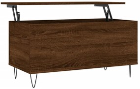 Barna tölgyszínű szerelt fa dohányzóasztal 90x44,5x45 cm