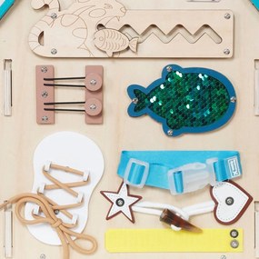 Montessori matató házikó Baby Mix Tevékenységi Tábla kék