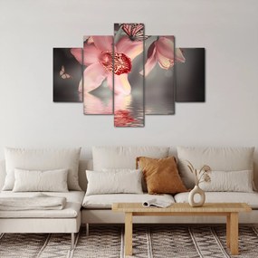 Kép - Virágok és pillangó (150x105 cm)