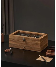 12 rekeszes óratartó doboz rusztikus dió színben