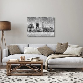 Üveg kép - Kávé művészeti város (70x50 cm)