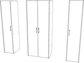 Malmo V4 gardróbrendszer, Fehér tölgy / Antracit, 165 cm