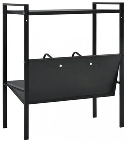 2-szintes fekete szerelt fa könyvespolc 52 x 28 x 59 cm