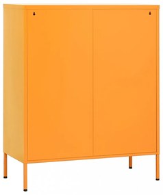 mustárzöld acél tárolószekrény 80 x 35 x 101,5 cm