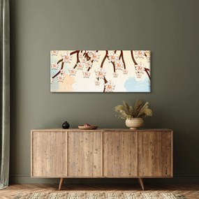 Kép - virágok az ágakon, színes (120x50 cm)