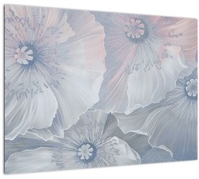 Kép - Kék virágok a falon (70x50 cm)