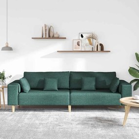 Szövet kanapé párnával Sötétzöld 208 cm szövet