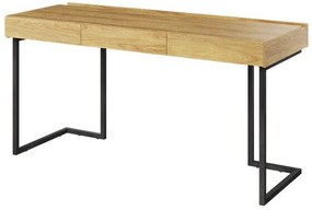 Íróasztal Fresno AG118Fiókos, 76x150x60cm, Fényes fa, Szürke