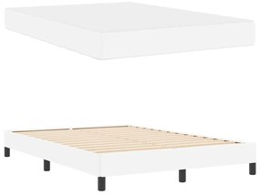Ágy matracmal Tiszta fehér 140 x 190 cm Műbőr
