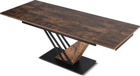 REX bővíthető étkezőasztal 160-220 cm rusztikus tölgy/fekete MDF