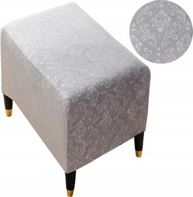 Lábtartó Huzat Puff Velúr Oeko Tex Dísz Prémium Elasztikus Szürke