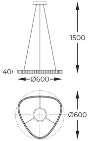 Zuma Line MD3169-1-3GT - ATHESA LED csillár 25W 230V 2700-6000K + távirányító