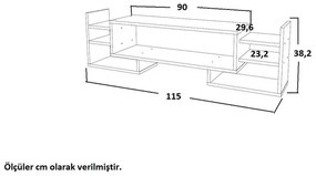 TV szekrény Sema - White, Walnut