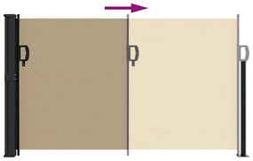 bézs behúzható oldalsó napellenző 117 x 300 cm