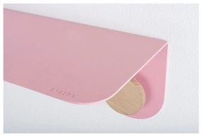 Hook rózsaszín fali polc 2 akasztóval, hosszúság 70 cm - Gazzda