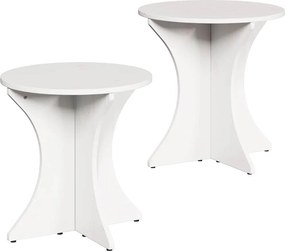 vidaXL Dohányzóasztal 2 pcs Fehér Tömör fenyőfa