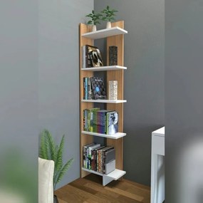 Polcos tároló könyvespolc 45x20x150cm barna KH11-1