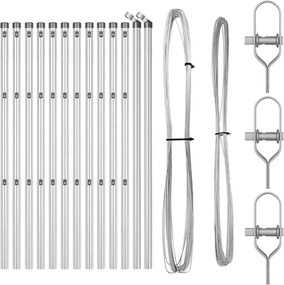 vidaXL Kerítésoszlop 13 pcs Ezüst Acél