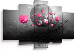 Rózsaszín absztrakt gömbök képe (150x105 cm)