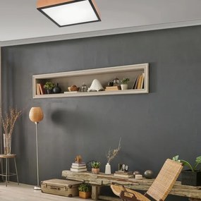 Mennyezeti lámpa OAK SQUARE 4xE27/15W/230V 48x48 cm tölgy/fekete