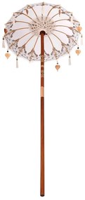 Balinéz Napernyő Krém (90-100) x 260 cm Pamut és tömör fa