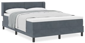 Boxspring Ágy Matrac Sötétszürke 160x200 cm Bőrhatás