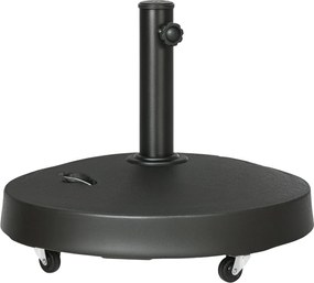 Outsunny Napernyő Állvány 23,5 kg Kerekes Napernyő Bázis Ø38/48 mm Rúdhoz, Kerthez, Erkélyhez, Fekete | Aosom