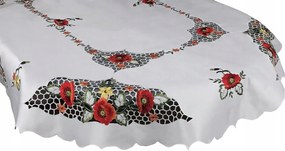 Abrosz Asztalra 150x260 Krémszínű Dekoratív Virágok