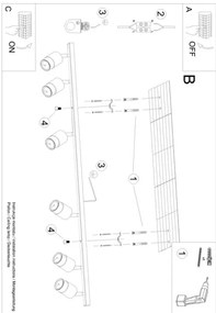 Sollux SL.1073 - Spotlámpa NERO 6xGU10/40W/230V fekete/arany