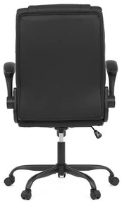 Fekete ökobőr irodai szék hintamechanikával. KA-Y344 BK