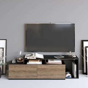 TV szekrény Nexera - Black, Walnut