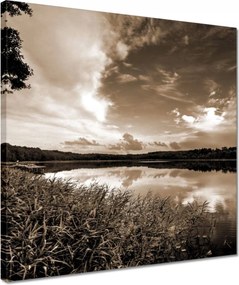 Vászonkép 40x40 Sephia Tájkép Tó