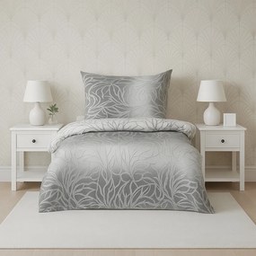 Fatima Szürke pamut ágyneműhuzat TiaHome - 2x Párna 90x70cm, 1x Paplan 200x220cm