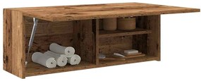 antik fa színű szerelt fa fali fürdőszobaszekrény 80x25x30 cm