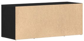 TV Szekrény Fekete Tölgy 100x35x40 cm Szerelt Fa