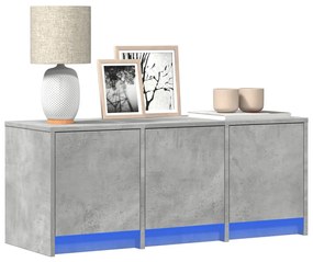 betonszürke szerelt fa TV-szekrény LED-ekkel 97 x 34 x 40 cm