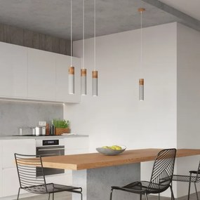 Sollux SL.0966 - Csillár zsinóron ZANE 2xGU10/40W/230V beton/fa