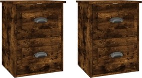 vidaXL 2db füstös tölgy színű fali éjjeliszekrény 41,5x36x53 cm