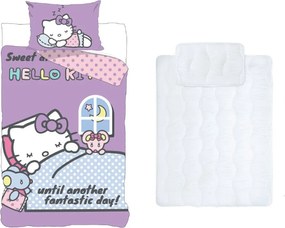 Hello Kitty Another Day gyerek, ovis ágyneműhuzat és paplan/párna szett 100x135 cm 40x60 cm