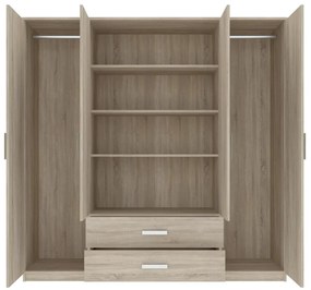 Verdana gardróbszekrény 200cm 4D2S Sonoma Oak