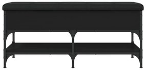 fekete szerelt fa cipőtároló pad 102 x 42 x 45 cm