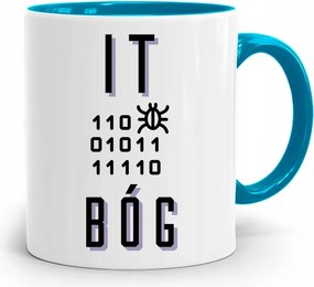 Kék Bögre Informatika Programozó Isten nyomtatott fényképpel